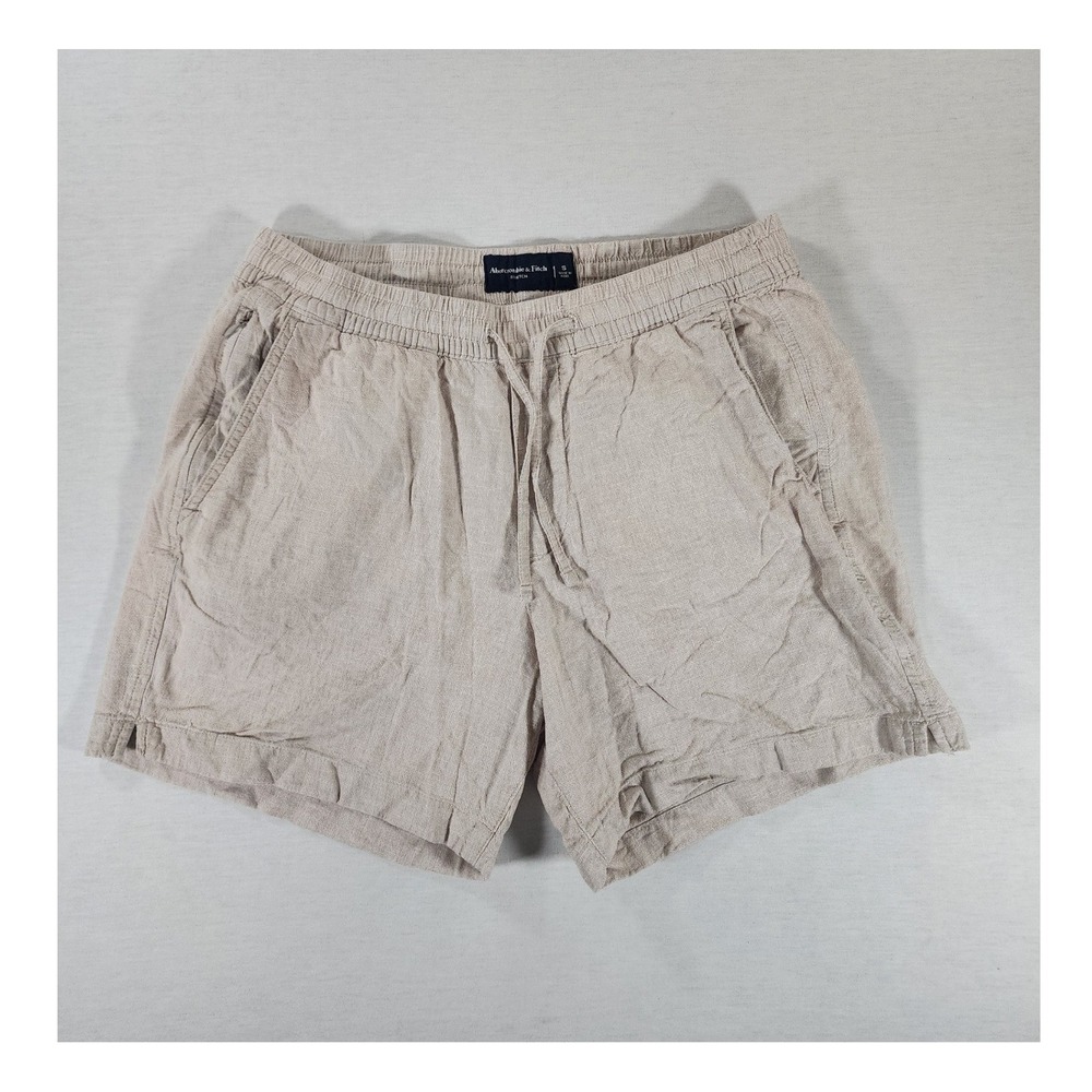 Abercrombie & Fitch Linen Blend Shorts Women‎ Small Pull-On Tan Casual Summer